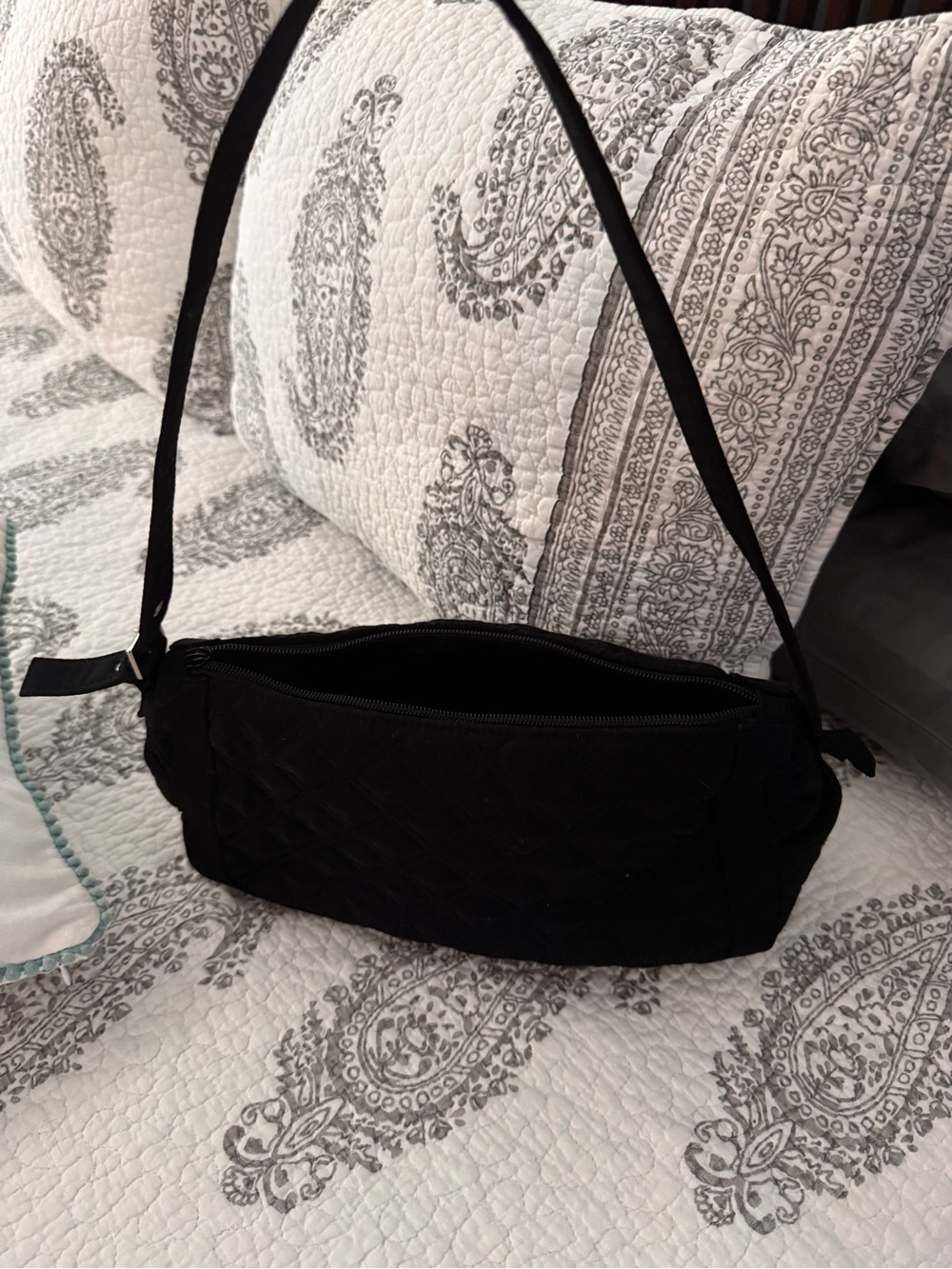 Vera Bradley Black Quilted Shoulder Bag